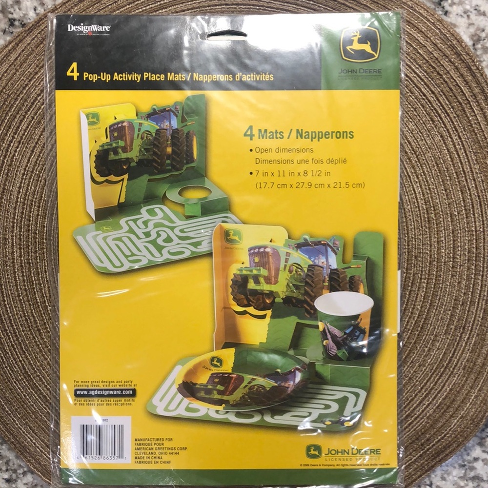 John Deere Pop-Up Activity Place Mats